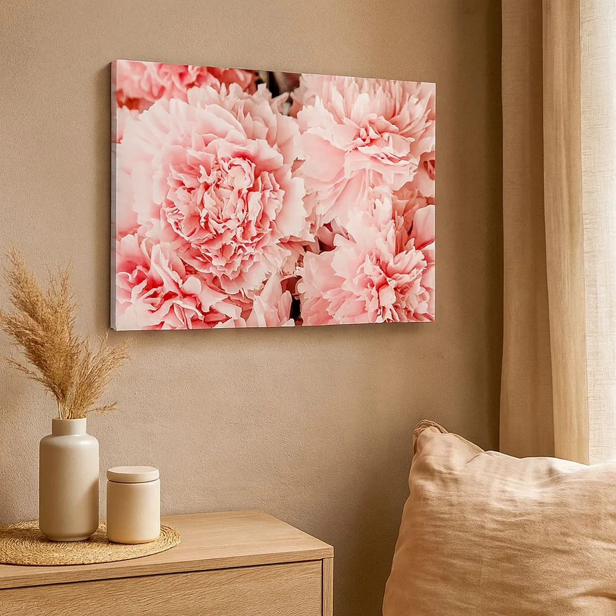 Canvas picture - Subtle pink peonies in a delicate setting - 70x50cm - Pink Dreams - Modern wall decoration for the living room and bedroom ARTTOR