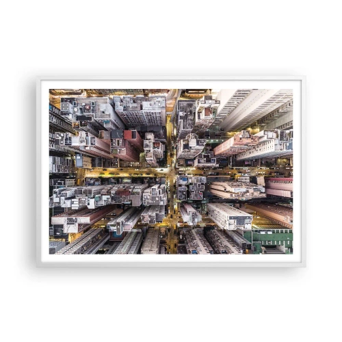 Poster in white frmae - Greetings from Hong Kong - 100x70 cm