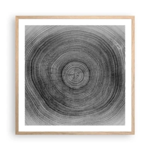 Poster in light oak frame - Sign of the Time - 60x60 cm