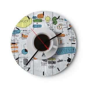 Wall clock - Clock on glass - Time for a Break - 40x40 cm