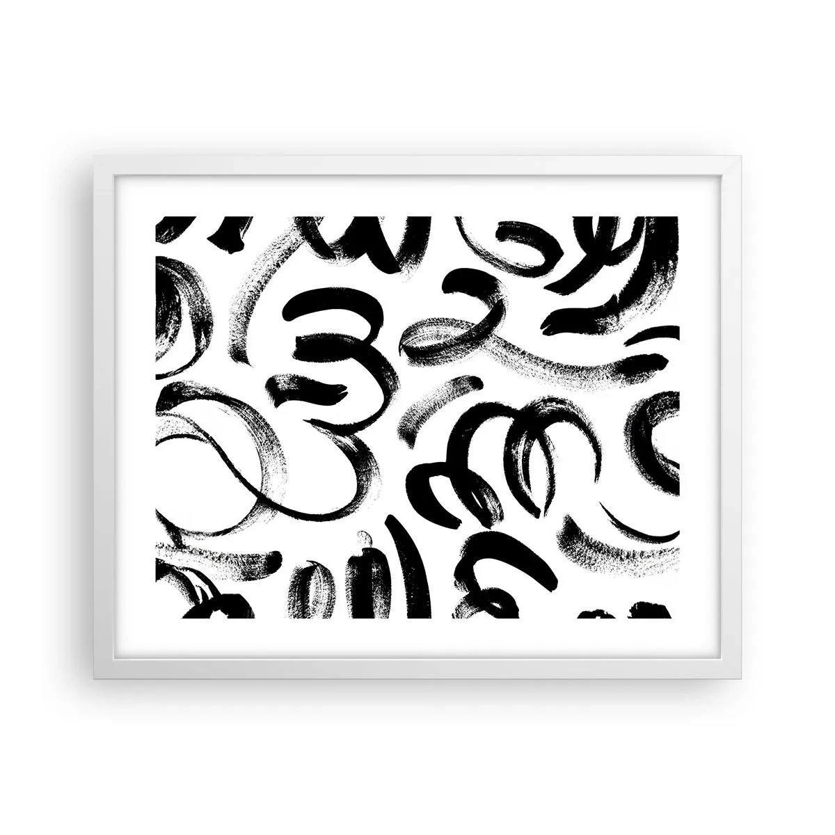 Poster in white frmae - Black on White - 50x40 cm