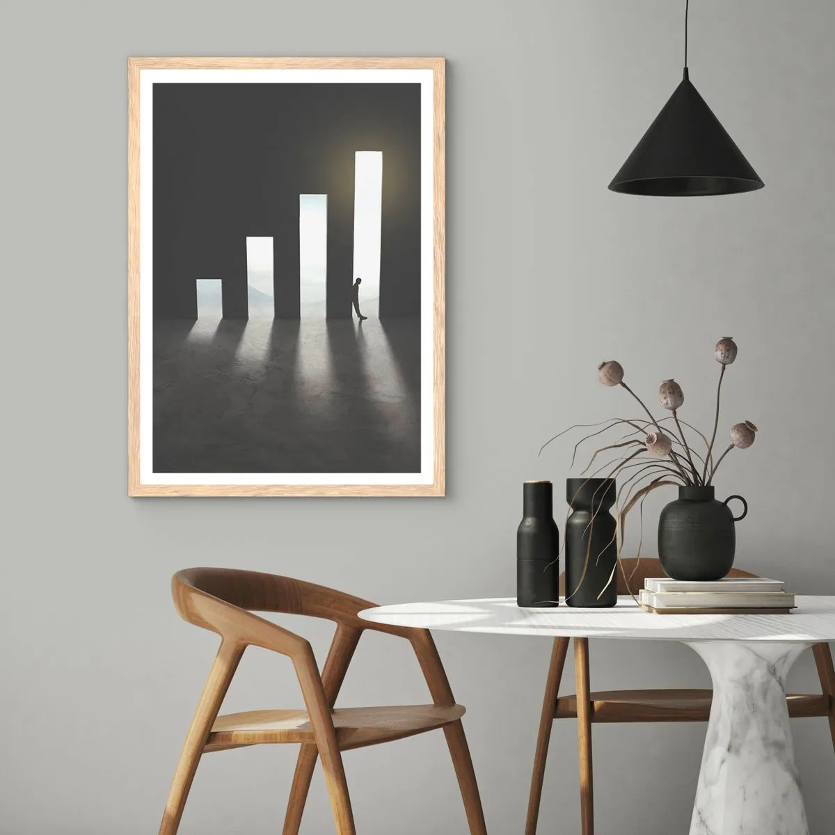 Poster in light oak frame - Success - Impression - 30x40 cm