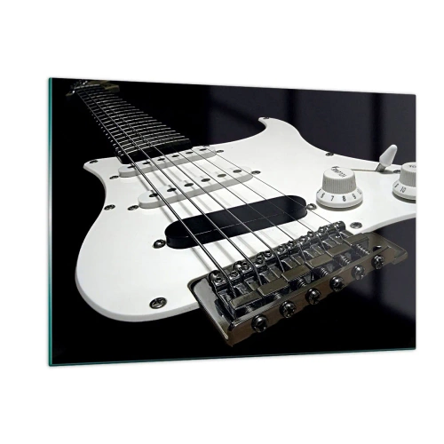 Glass picture - Sound Hidden in White - 120x80 cm