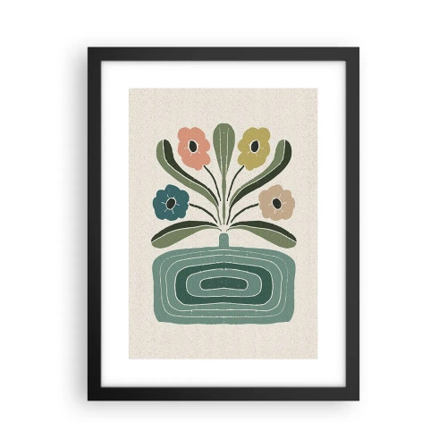 Poster in black frame - Symmetrical Bouquet - 30x40 cm