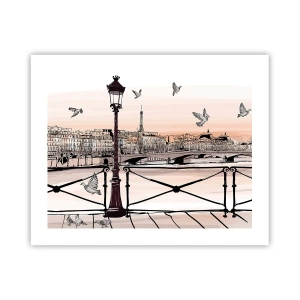 Poster - Over the Roofs of Paris - 50x40 cm