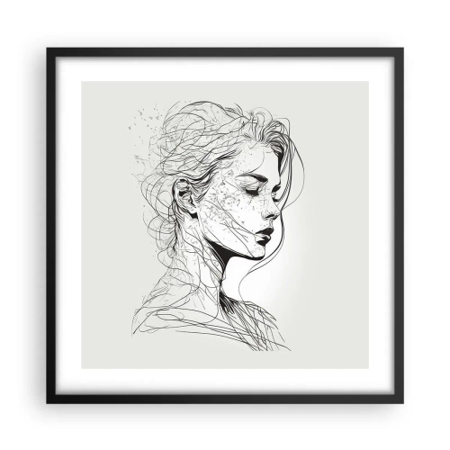 Poster in black frame - Portrait in Thoughts - 50x50 cm