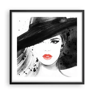 Poster in black frame - Lady in Black - 50x50 cm