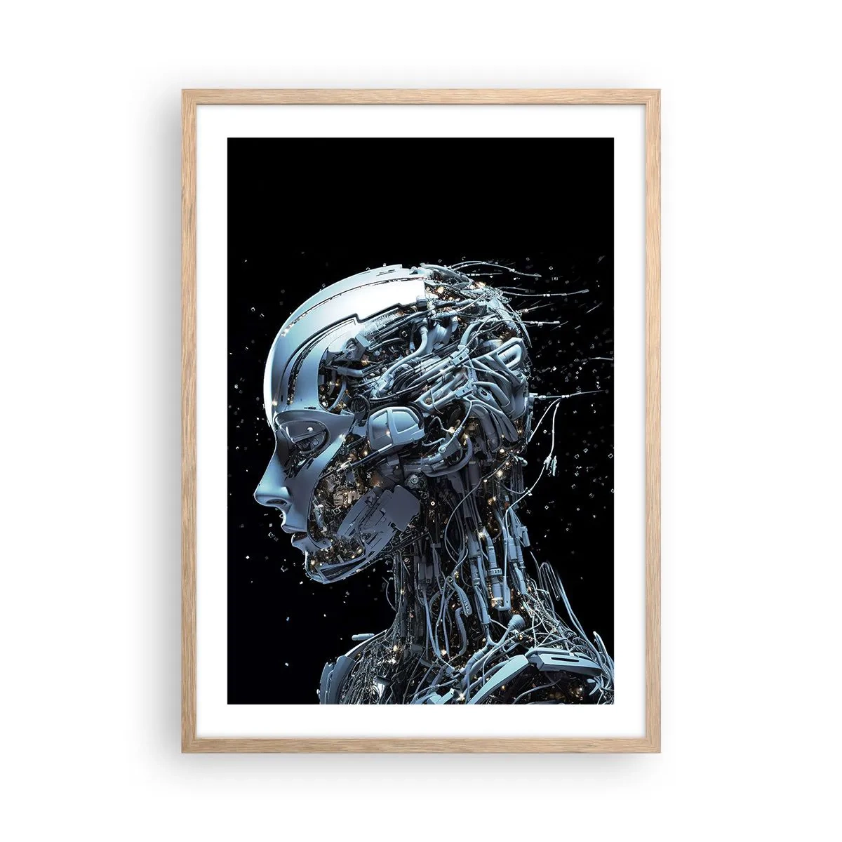 Poster in light oak frame - Technology Is a Woman - 50x70 cm