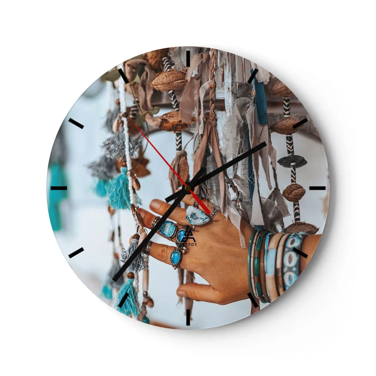 Wall clock - Clock on glass - Local Treasures - 40x40 cm