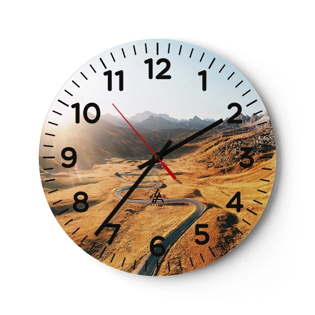 Wall clock - Clock on glass - In a Golden Valley - 40x40 cm