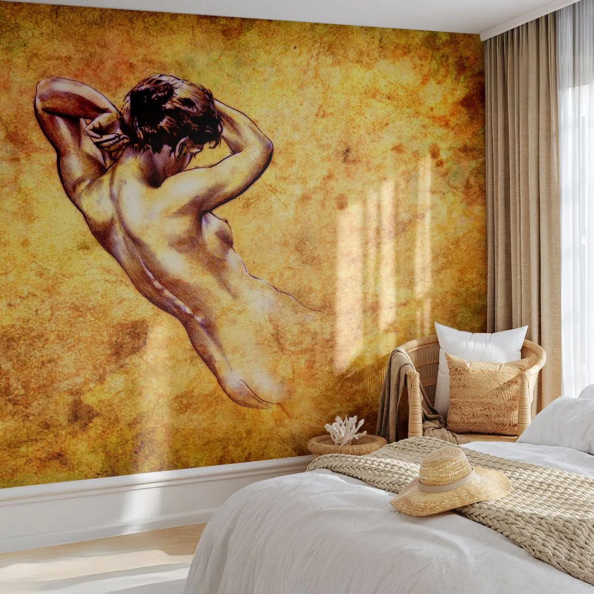 Self-Adhesive Photo Wallpaper Deluxe Sticker - Discovered but Still Mysterious - Woman, Act, Piece - 400x280 cm