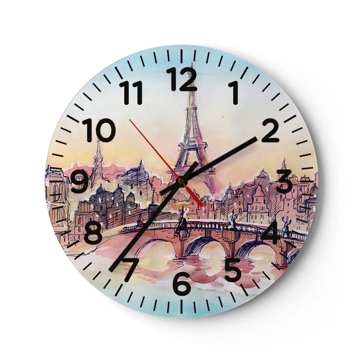 Wall clock - Clock on glass - The Only Such City in the World - 30x30 cm