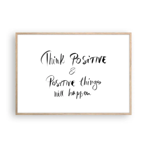 Poster in light oak frame - How to Live? - 100x70 cm