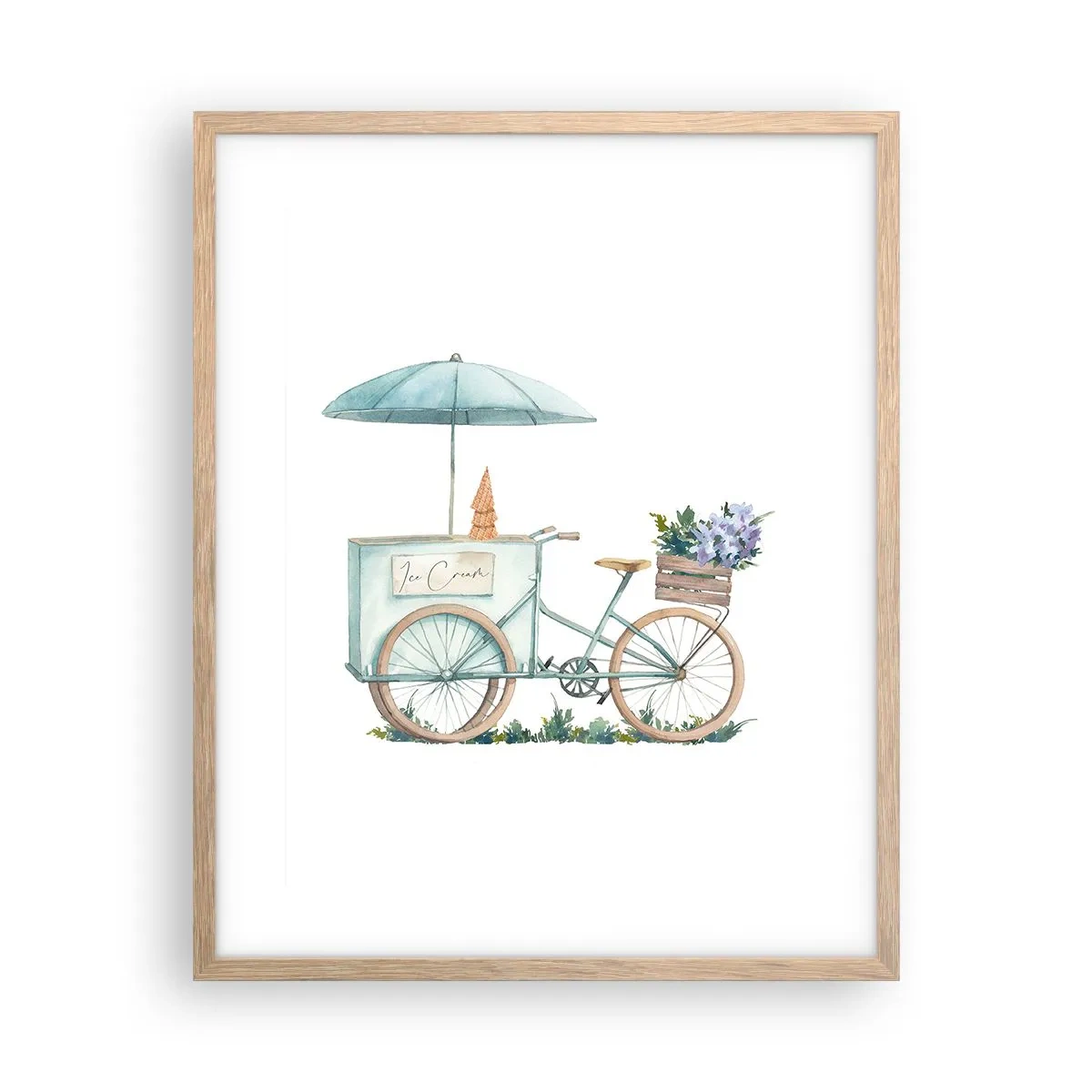 Poster in light oak frame - Sweet Memory of the Summer - 40x50 cm