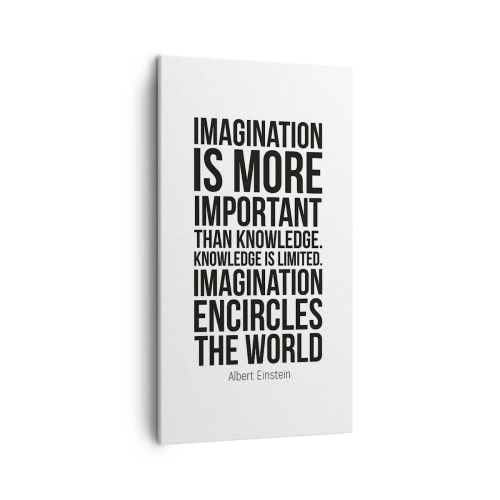 Canvas picture - Einstein about Power of Imagination - 45x80 cm