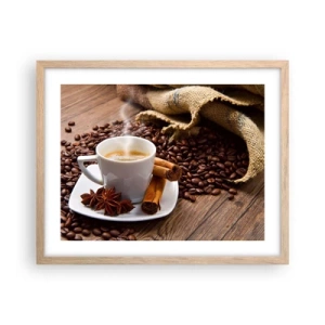 Poster in light oak frame - Spicy Flavour and Aroma - 50x40 cm