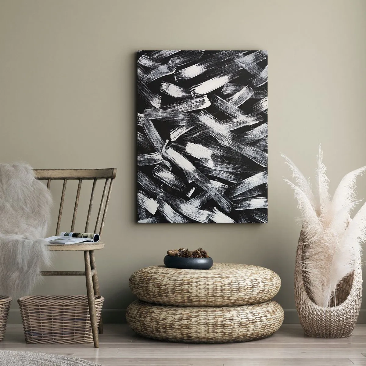 Canvas picture - Abstract in Industrial Spirit - 65x120 cm