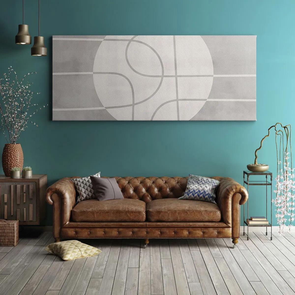 Canvas picture - Circular and Straight - 100x40 cm