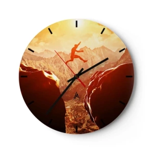 Wall clock - Clock on glass - Crossing Borders - 40x40 cm