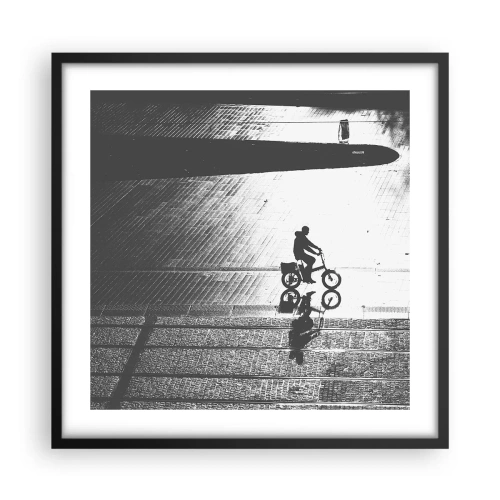 Poster in black frame - Straight ahead, through the City - 50x50 cm