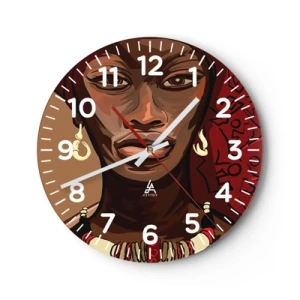 Wall clock - Clock on glass - Ebony Venus - 30x30 cm