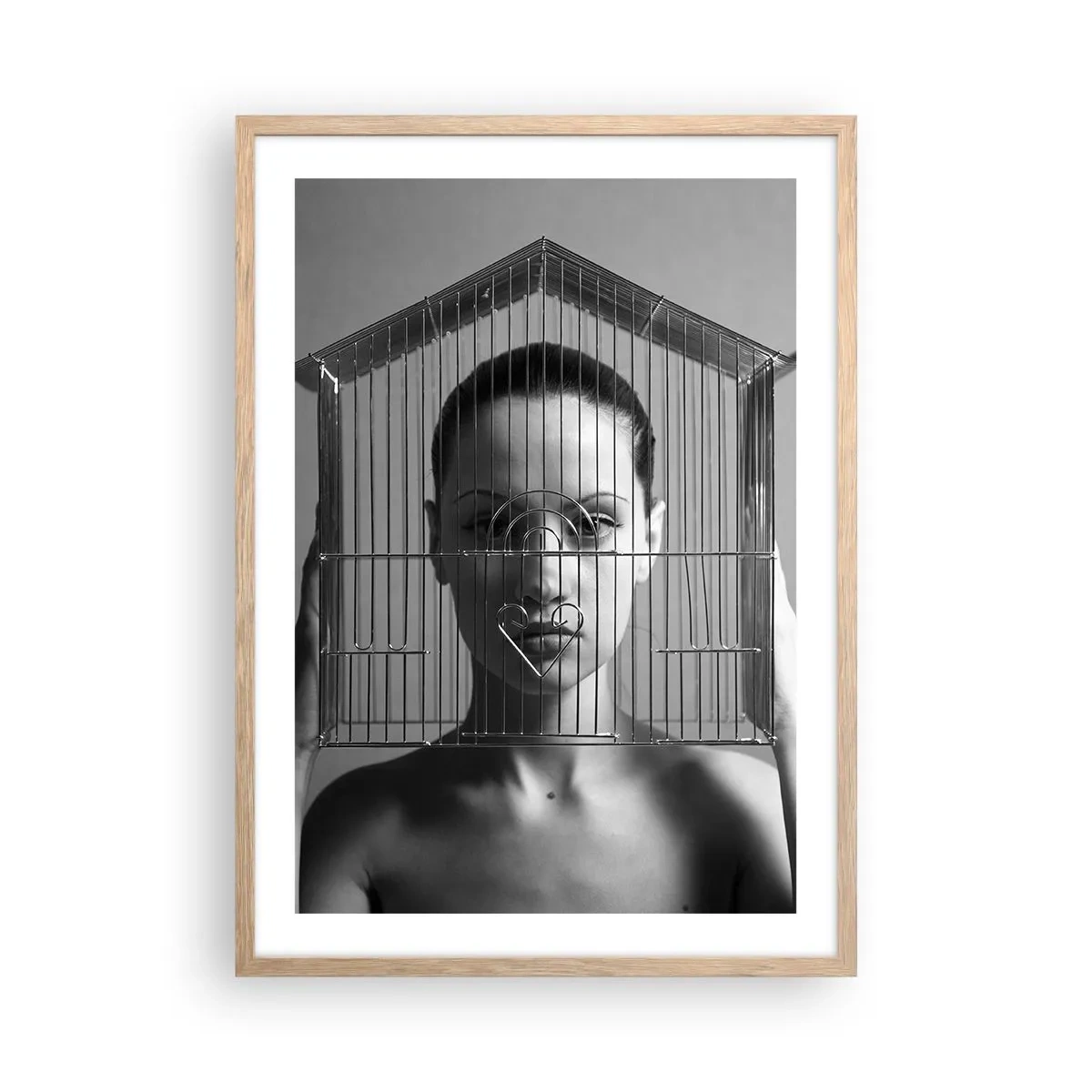 Poster in light oak frame - A Bit Surrealistic Portrat - 50x70 cm
