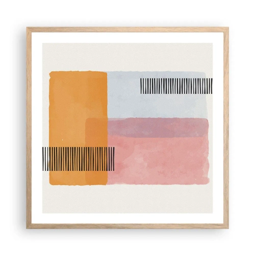 Poster in light oak frame - From Corner to Corner - 60x60 cm