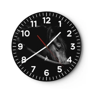 Wall clock - Clock on glass - Black Prince - 30x30 cm