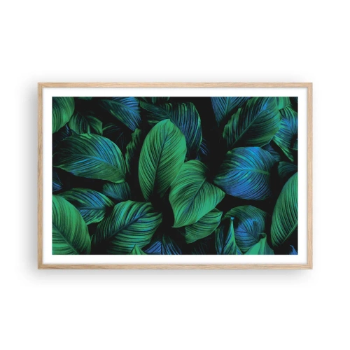 Poster in light oak frame - In a Green Crowd - 91x61 cm