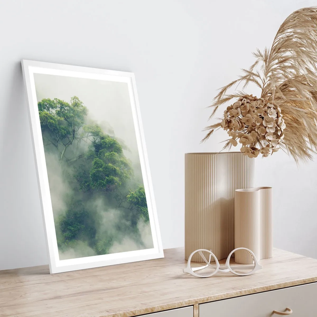 Poster in white frmae - Wrapped In Fog - 40x50 cm