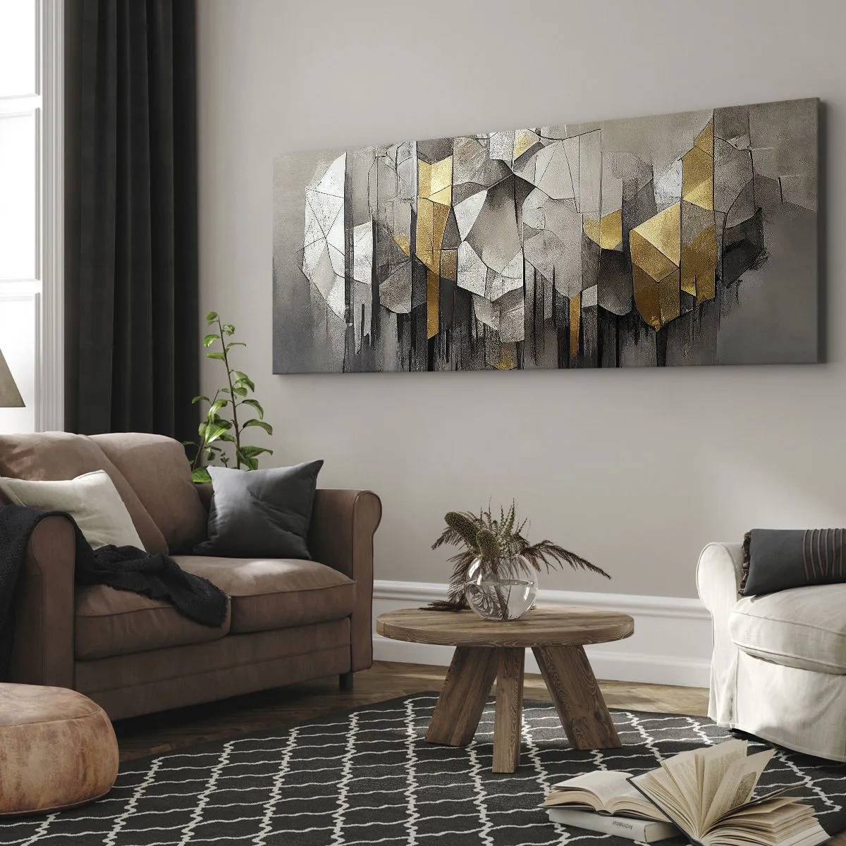 Canvas picture - Composition of Ice and Light - 100x40 cm