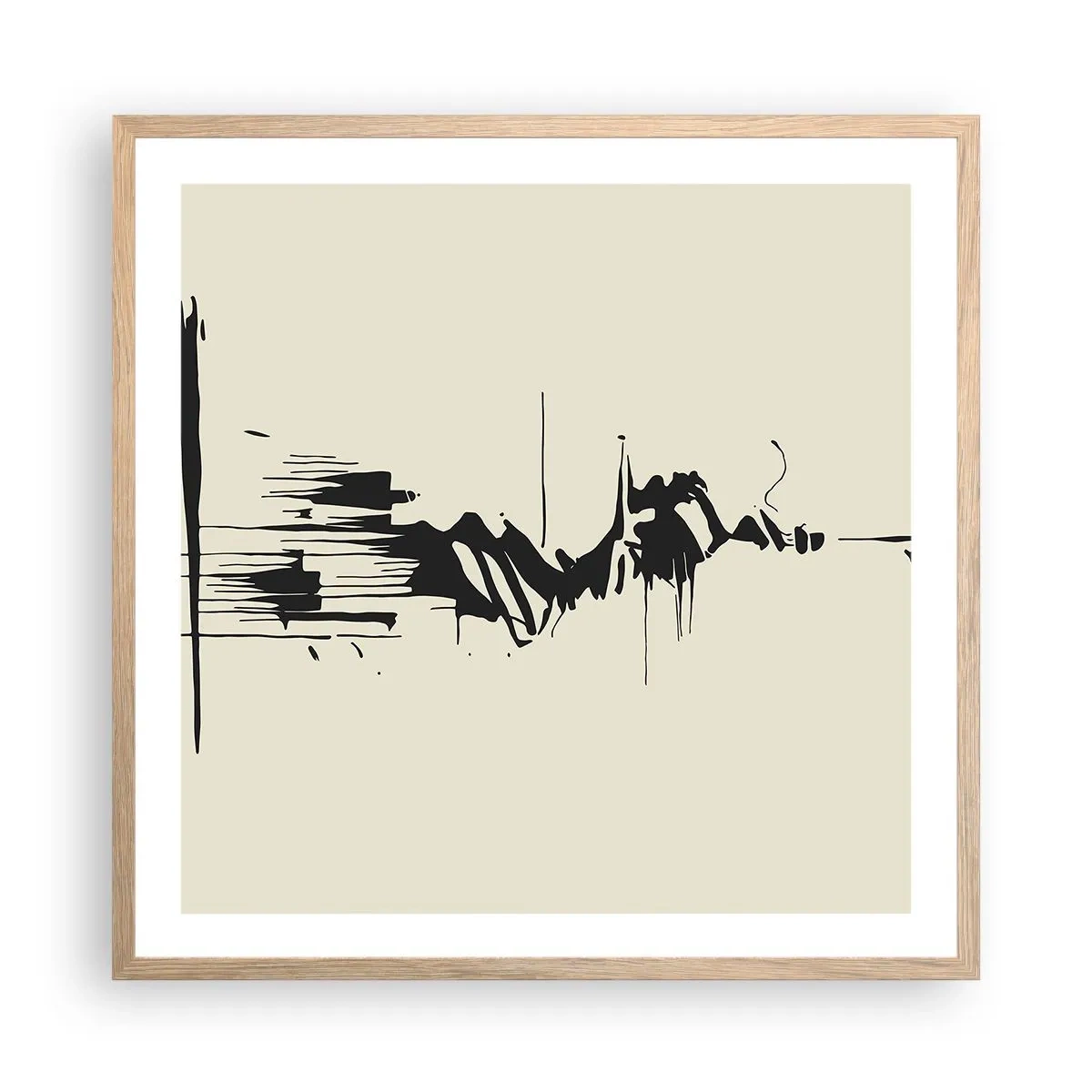 Poster in light oak frame - Hasty Abstract - 60x60 cm