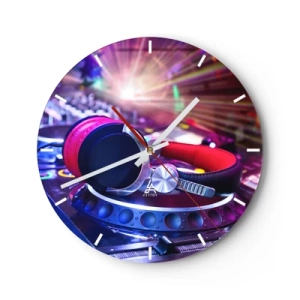 Wall clock - Clock on glass - Get on the Floor - 40x40 cm