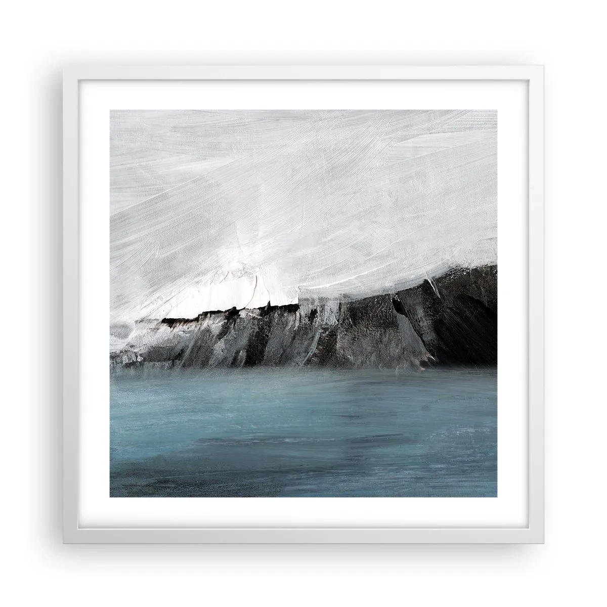 Poster in white frmae - Water-Earth: Clash of Elements - 50x50 cm