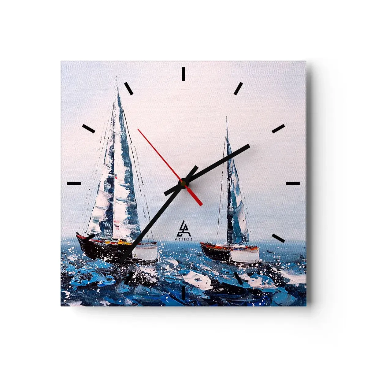 Wall clock - Clock on glass - Brotherhood of Wind - 40x40 cm