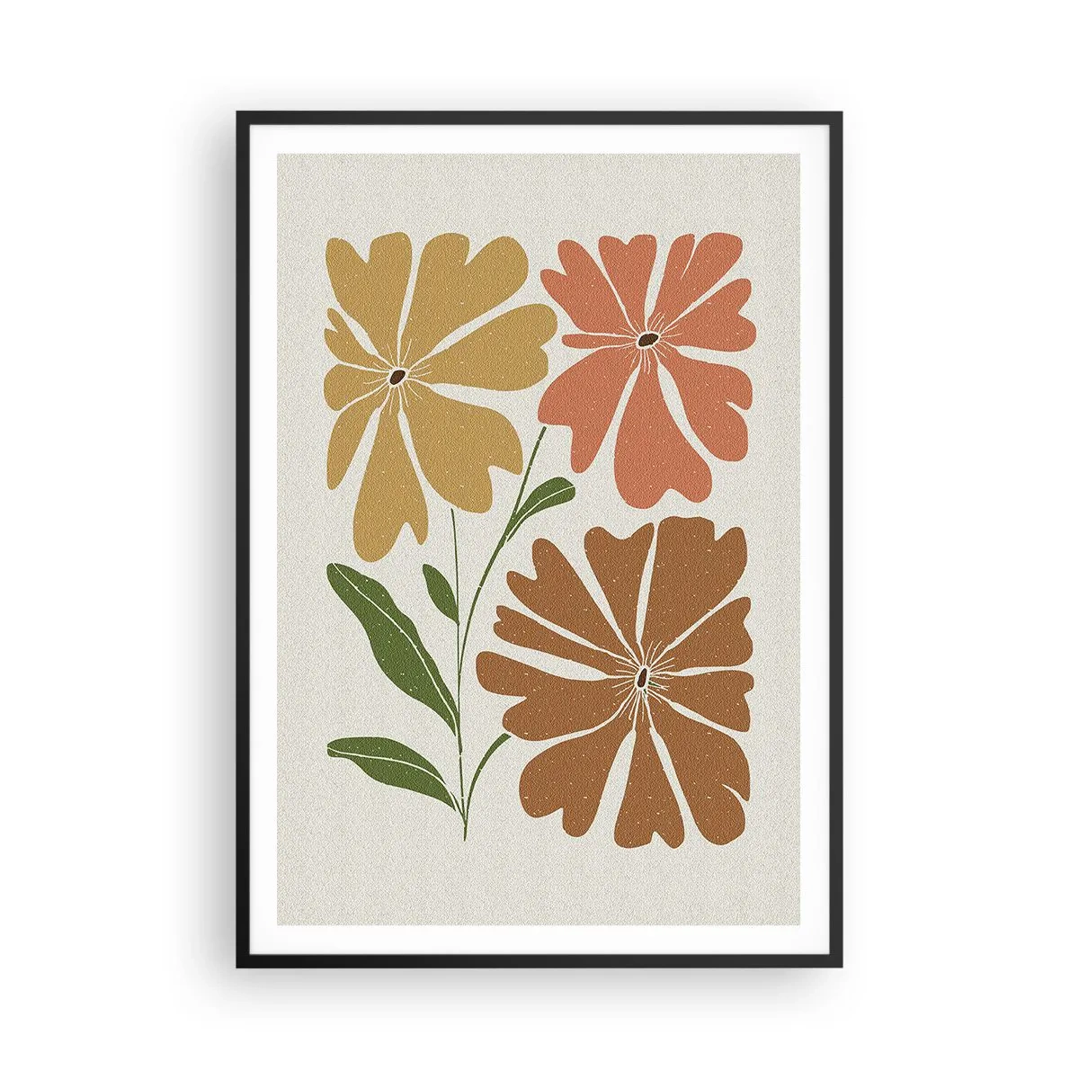 Poster in black frame - Nature and Geometry - 70x100 cm