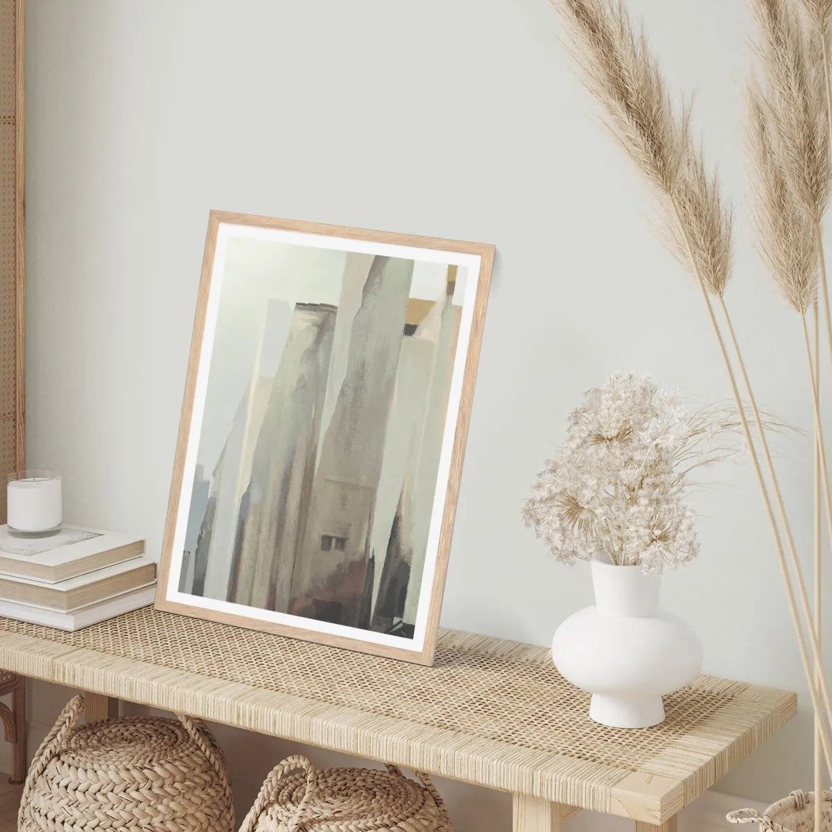 Poster in light oak frame - Dream of a City - 61x91 cm