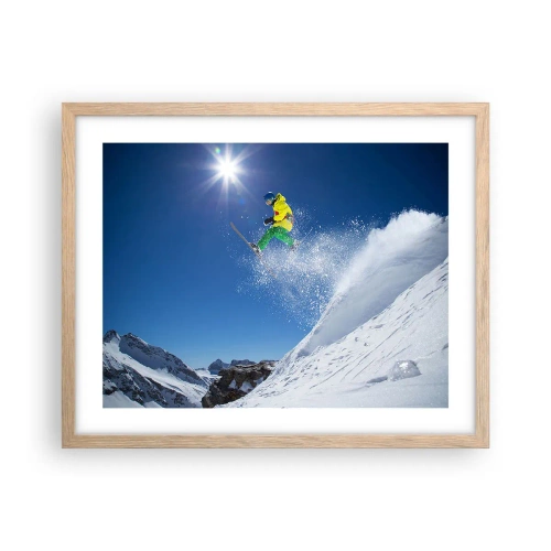 Poster in light oak frame - Dancing with the Mountains - 50x40 cm