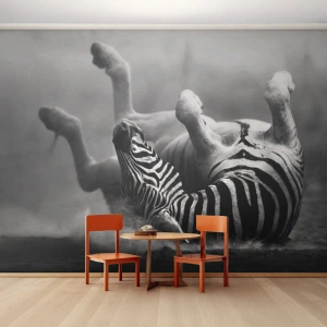 Photo Wallpaper Premium Canvas - Rolling out Laughing - Animals, Ribs, Nature - 500x350 cm