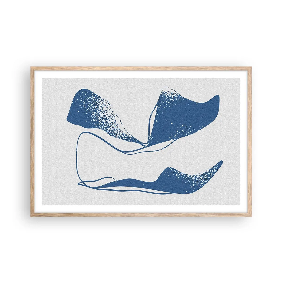 Poster in light oak frame - Abstract with Wings - 91x61 cm