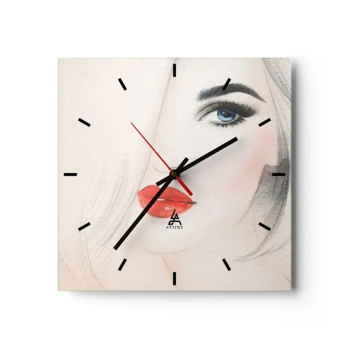 Wall clock - Clock on glass - Mesmerizes and Intoxicates - 40x40 cm