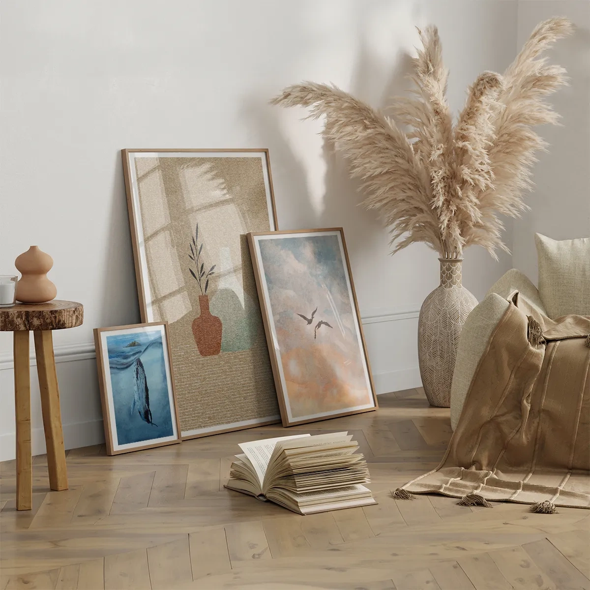 Poster in light oak frame - Vase and Idea of It - 70x100 cm