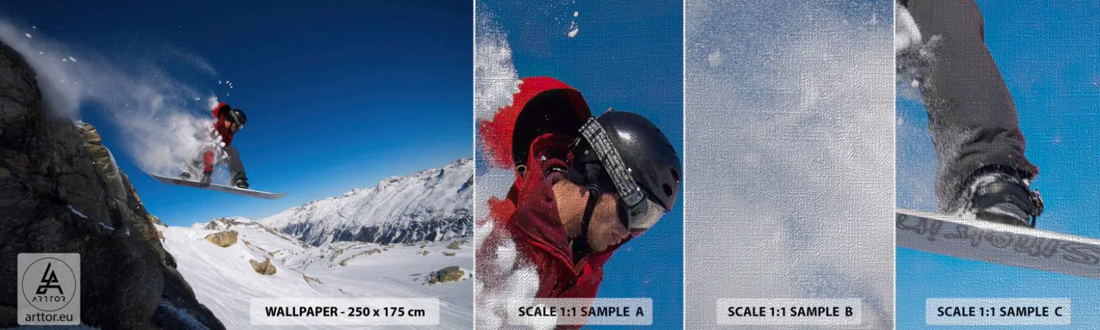 Photo Wallpaper Sample Premium Canvas - And You Became Part of Space - Landscape, Snowboarding, Sport - 100x30 cm