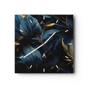 Wall clock - Clock on glass - Lined with Gold - 30x30 cm