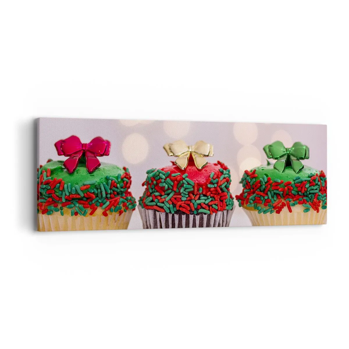 Canvas picture - Cakes with a Bow - 90x30 cm
