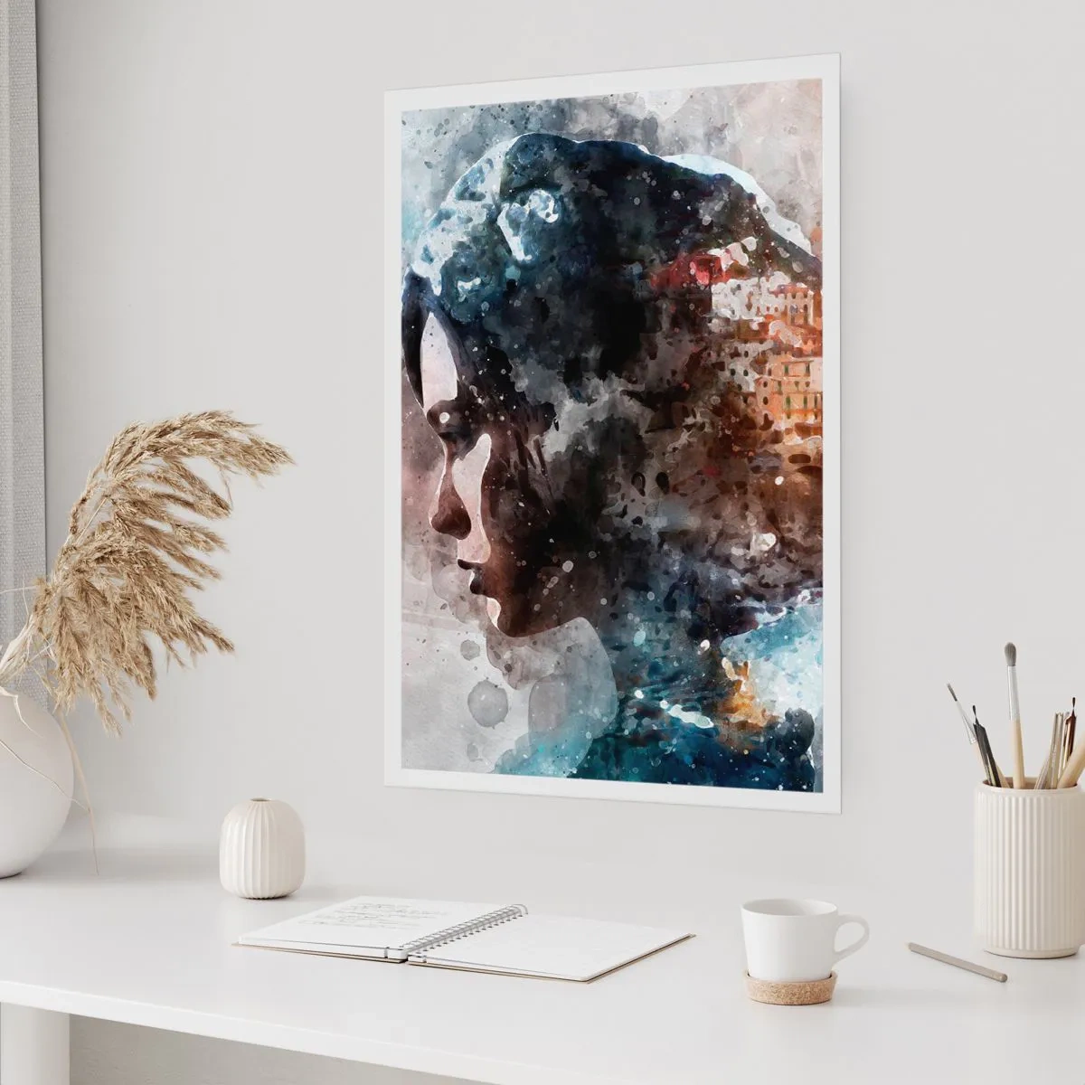 Poster - Tale about a Girl with a City in the Background - 70x100 cm