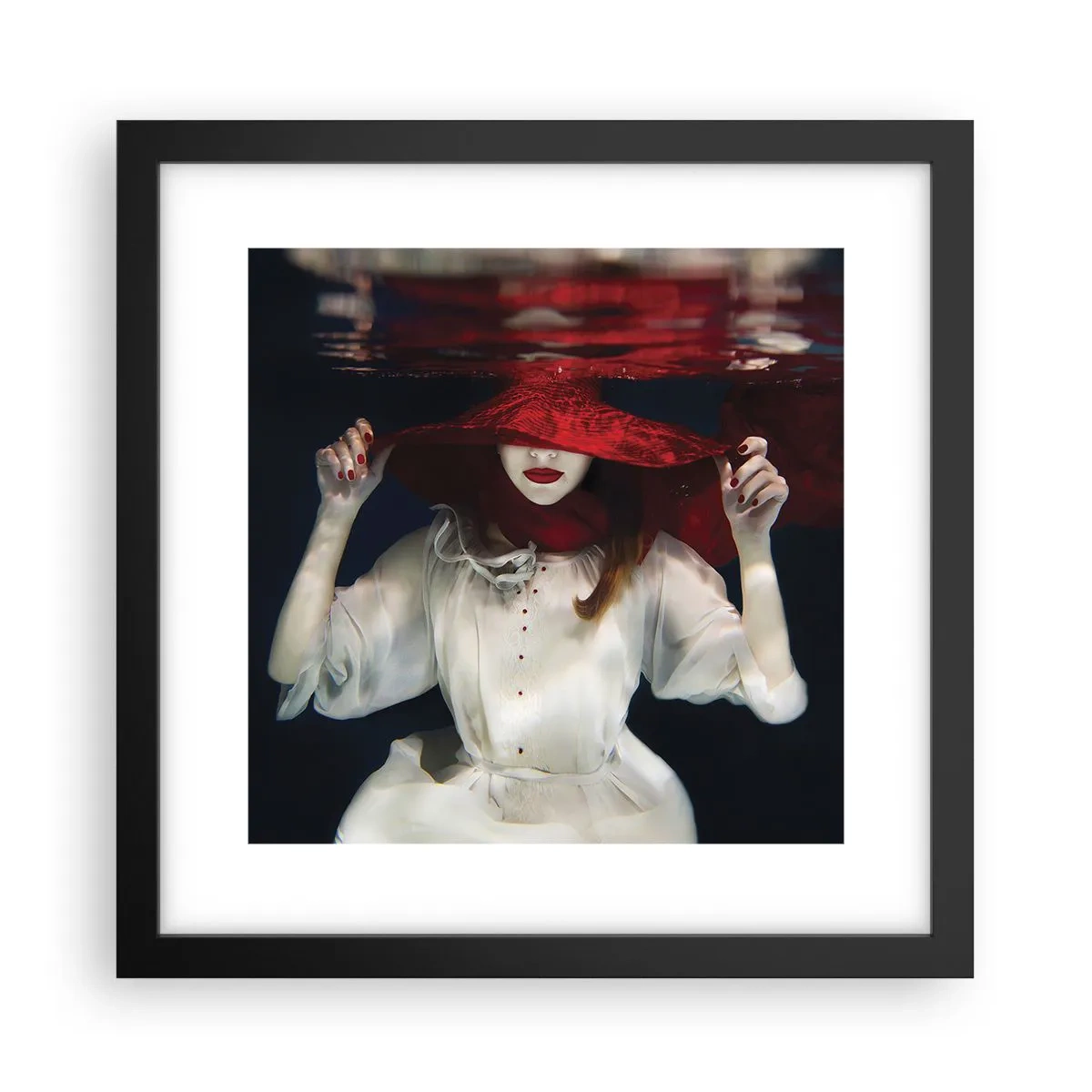 Poster in black frame - Mysterious Woman - 30x30 cm