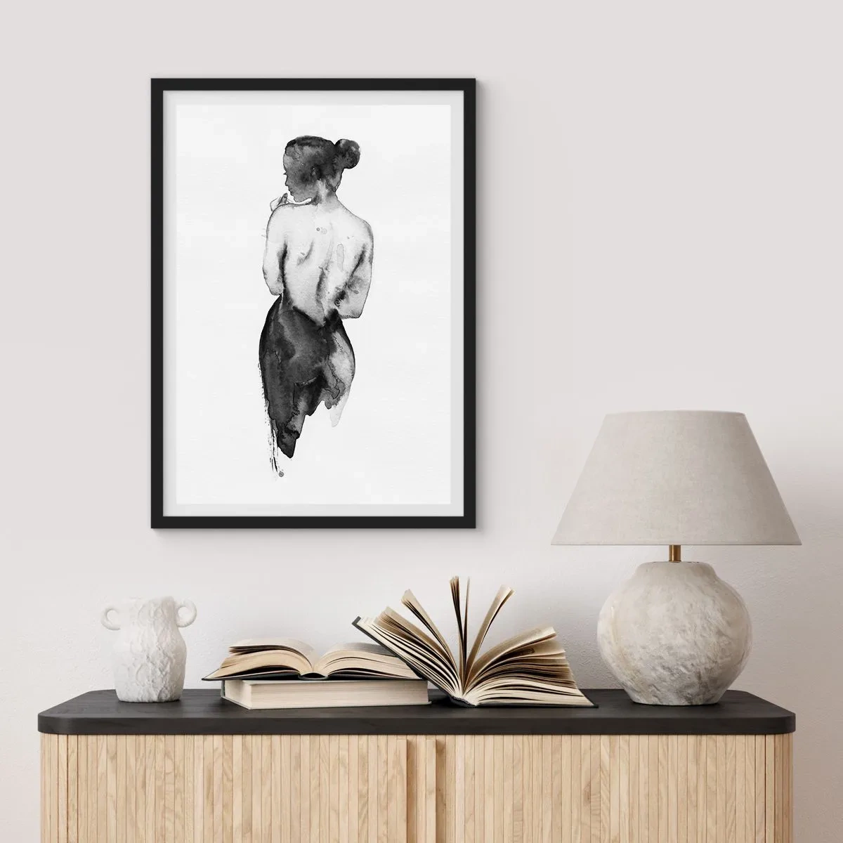 Poster in black frame - By Her Side the World Disappears - 70x100 cm