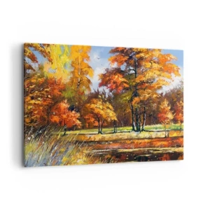 Canvas picture - Landscape in Gold and Brown - 100x70 cm
