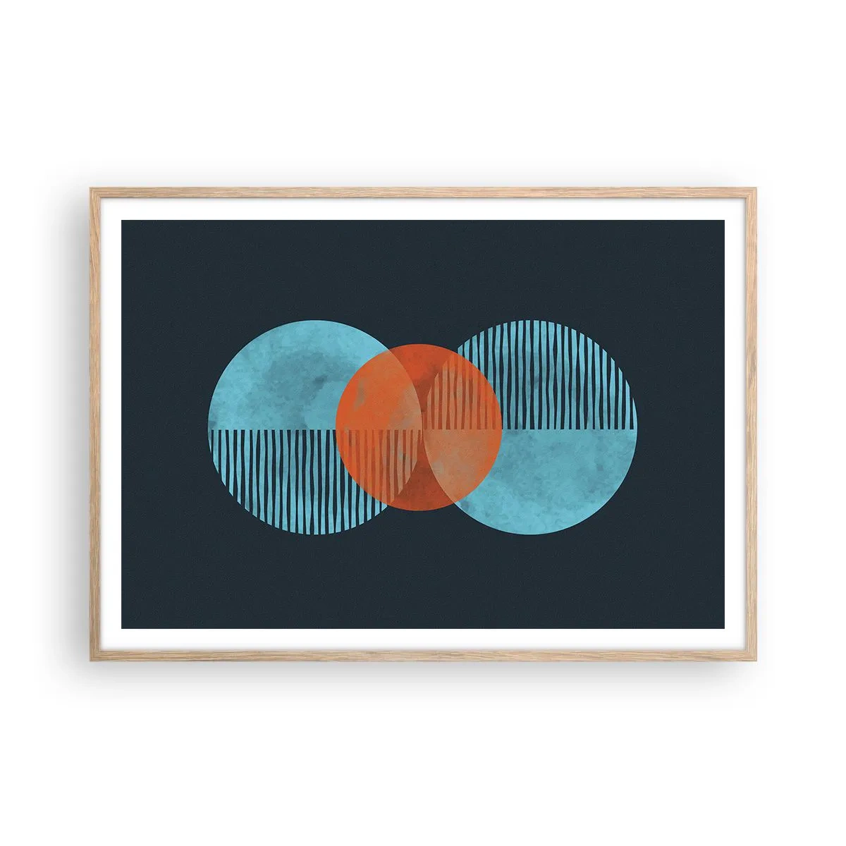 Poster in light oak frame - Symmetrical Composition - 100x70 cm